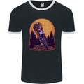 Motocross Santa Claus Christmas MotoX Dirt Bike Mens Ringer T-Shirt FotL Black/White