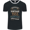 Premium Vintage 68th Birthday 1955 Mens Ringer T-Shirt FotL Black/White