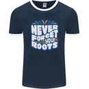 Never Forget Your Roots Africa Juneteenth Mens Ringer T-Shirt FotL Navy Blue/White