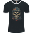 American Skull USA Mens Ringer T-Shirt FotL Black/White