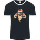 Santa Claus Coffee Funny Christmas Mens Ringer T-Shirt FotL Black/White
