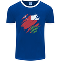 Torn Oman Flag Omani Day Football Mens Ringer T-Shirt FotL Royal Blue/White