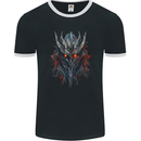 An Evil Sauron Mask Demon Mens Ringer T-Shirt FotL Black/White