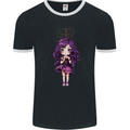 Anime Leo Chibi Mens Ringer T-Shirt FotL Black/White