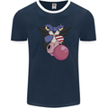 Bubblegum Cow American Shades & Bubble Gum Mens Ringer T-Shirt FotL Navy Blue/White