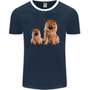 Chow Chows Dog Puppy Mens Ringer T-Shirt FotL Navy Blue/White