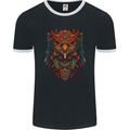 Tribal Spirit Owl Mens Ringer T-Shirt FotL Black/White