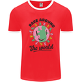 Rave Around the World Dance Music Acid Raver Mens Ringer T-Shirt Red/White