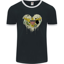 Love Flag Virgin Islands US Football Mens Ringer T-Shirt FotL Black/White