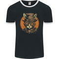 A Steampunk Cat With a Hat & Glasses Mens Ringer T-Shirt FotL Black/White