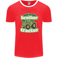 Will Trade Brother For Tractor Farmer Mens Ringer T-Shirt Red/White