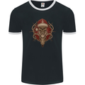 Christmas Reindeer Santa Skull Gothic Xmas Mens Ringer T-Shirt FotL Black/White