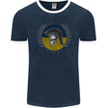 Ukraine Bodybuilding Flag Gym Training Spartan Mens Ringer T-Shirt FotL Navy Blue/White