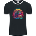 A Retro Hedgehog Mens Ringer T-Shirt FotL Black/White