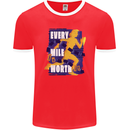 Running Every Mile Cross Country Marathon Runner Mens Ringer T-Shirt FotL Red/White
