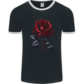 A Gothic Rose Goth Mens Ringer T-Shirt FotL Black/White