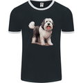 Old English Sheepdog Dog Mens Ringer T-Shirt FotL Black/White