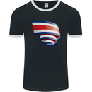 Curled Costa Rica Flag Rican Day Football Mens Ringer T-Shirt FotL Black/White