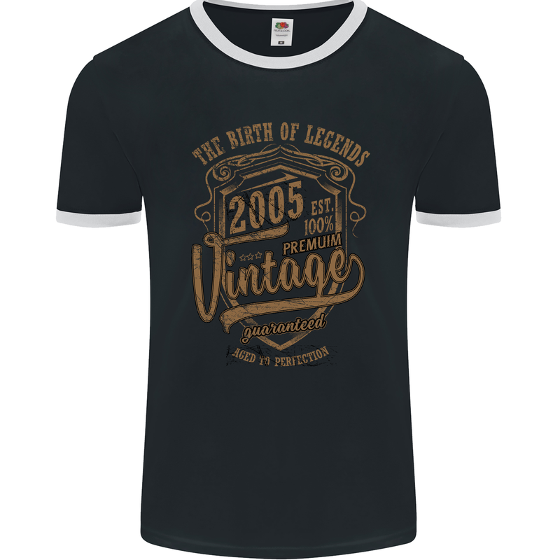 Birth of Legends 18th Birthday 2005 Mens Ringer T-Shirt FotL Black/White