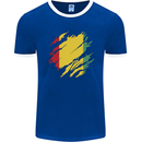 Torn Guinea Flag Guinean Day Football Mens Ringer T-Shirt FotL Royal Blue/White