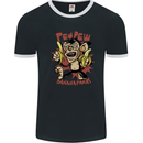 Pew Pew Bananafakas Bananas Monkey Crazy Mens Ringer T-Shirt FotL Black/White
