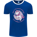 This is My Unicorn Outfit Fancy Dress Costume Mens Ringer T-Shirt FotL Royal Blue/White