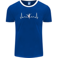 Ballerina Dancer ECG Dancing Ballet Pulse Mens Ringer T-Shirt FotL Royal Blue/White