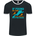 If Found On Land Funny Scuba Diving Diver Mens Ringer T-Shirt FotL Black/White