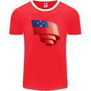 Curled Samoa Flag Samoan Day Football Mens Ringer T-Shirt FotL Red/White