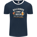 Billiards and Beer That's Why I'm Here Mens Ringer T-Shirt FotL Navy Blue/White