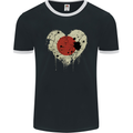 Love Japan Flag Japanese Day Football Mens Ringer T-Shirt FotL Black/White