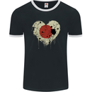 Love Japan Flag Japanese Day Football Mens Ringer T-Shirt FotL Black/White