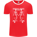 Skeleton Mermaids Eternal Sleep of the Sea Skulls Mens Ringer T-Shirt FotL Red/White