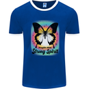 Fragile Skin Strong Spirit Butterfly Mens Ringer T-Shirt Royal Blue/White