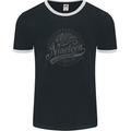Distressed 46th Birthday Made In 1977 Mens Ringer T-Shirt FotL Black/White