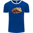 Polygonal Chameleon Mens Ringer T-Shirt FotL Royal Blue/White