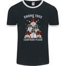 Christmas Gnome Tree Funny Xmas Plaid Tartan Mens Ringer T-Shirt FotL Black/White