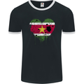 Love Suriname Flag Suriname Day Football Mens Ringer T-Shirt FotL Black/White