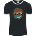 44th Birthday  Vintage Made In 1979 Mens Ringer T-Shirt FotL Black/White
