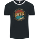 44th Birthday  Vintage Made In 1979 Mens Ringer T-Shirt FotL Black/White