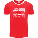 80th Birthday 80 Year Old This Is What Mens Ringer T-Shirt FotL Red/White