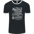 Lorry Driver HGV Big Truck Mens Ringer T-Shirt FotL Black/White