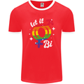 Let It Bi LGBT Gay Pride Awareness Mens Ringer T-Shirt FotL Red/White