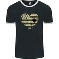 Love Flag Brittany Football Mens Ringer T-Shirt FotL Black/White