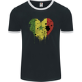 Love Senegal Flag Senegalese Day Football Mens Ringer T-Shirt FotL Black/White