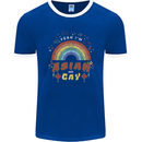 Asian and Gay Funny Gaysian LGBT Pride Mens Ringer T-Shirt FotL Royal Blue/White