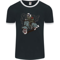 Scooter Skull MOD Motorcycle Biker Mens Ringer T-Shirt FotL Black/White