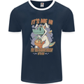 T-Rex Its Me I'm the Easter Bunny Funny Egg Mens Ringer T-Shirt FotL Navy Blue/White