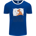 Corgi Sleeping Dog Mens Ringer T-Shirt Royal Blue/White