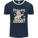 Funny Christmas Dog Too Late to Be Good Mens Ringer T-Shirt FotL Navy Blue/White